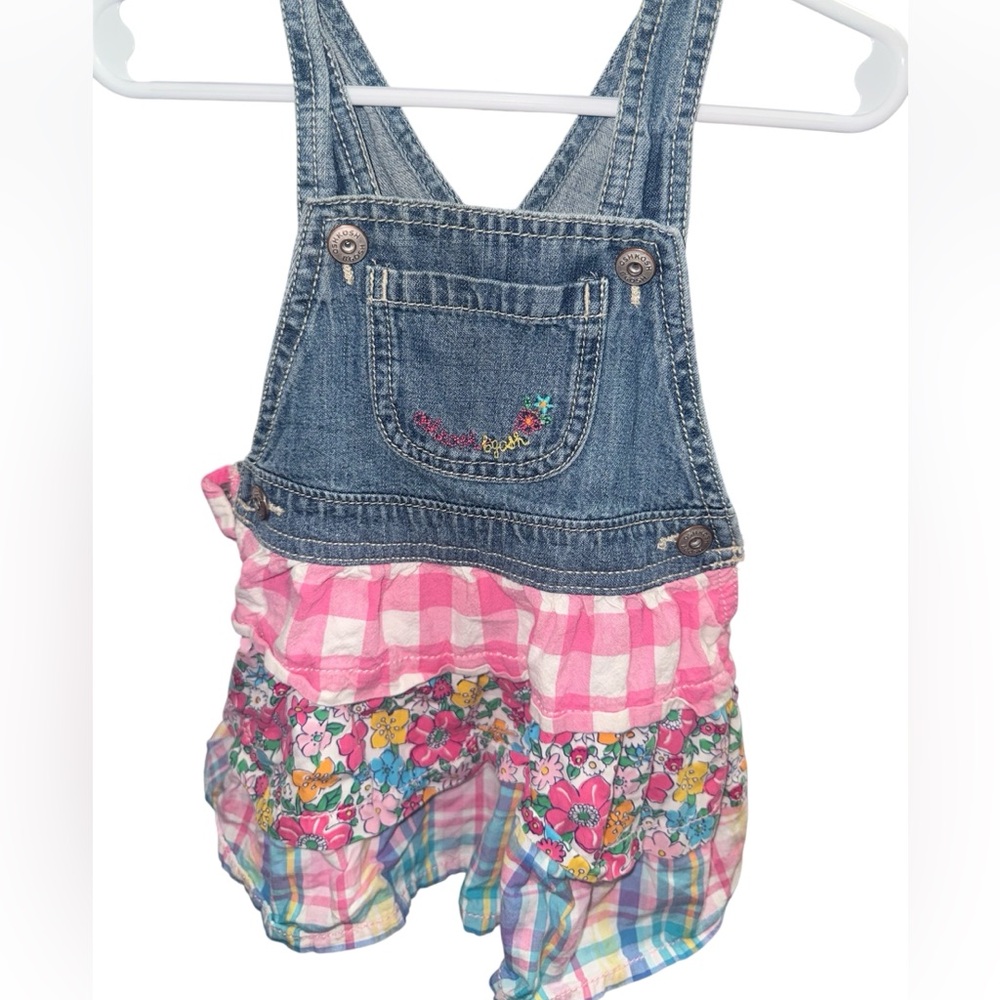 Oshkosh Floral Ginham overall dress